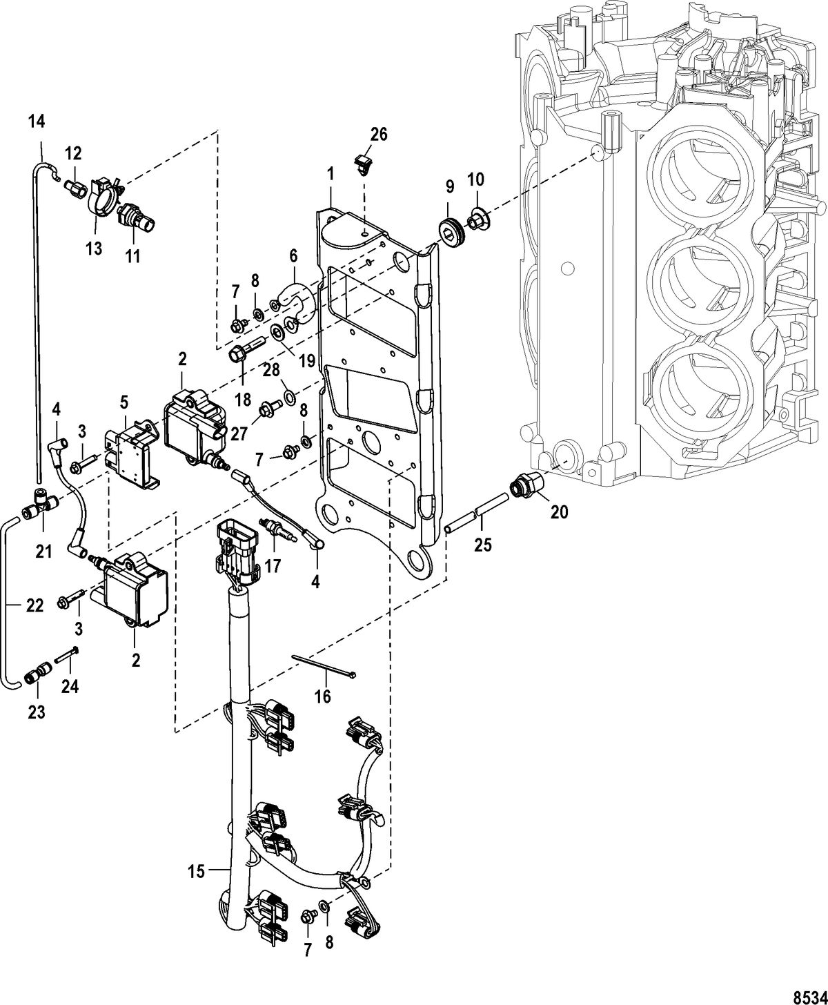 MERCURY/MARINER 200/225 (3.0L)(MECHANICAL) Coil Plate