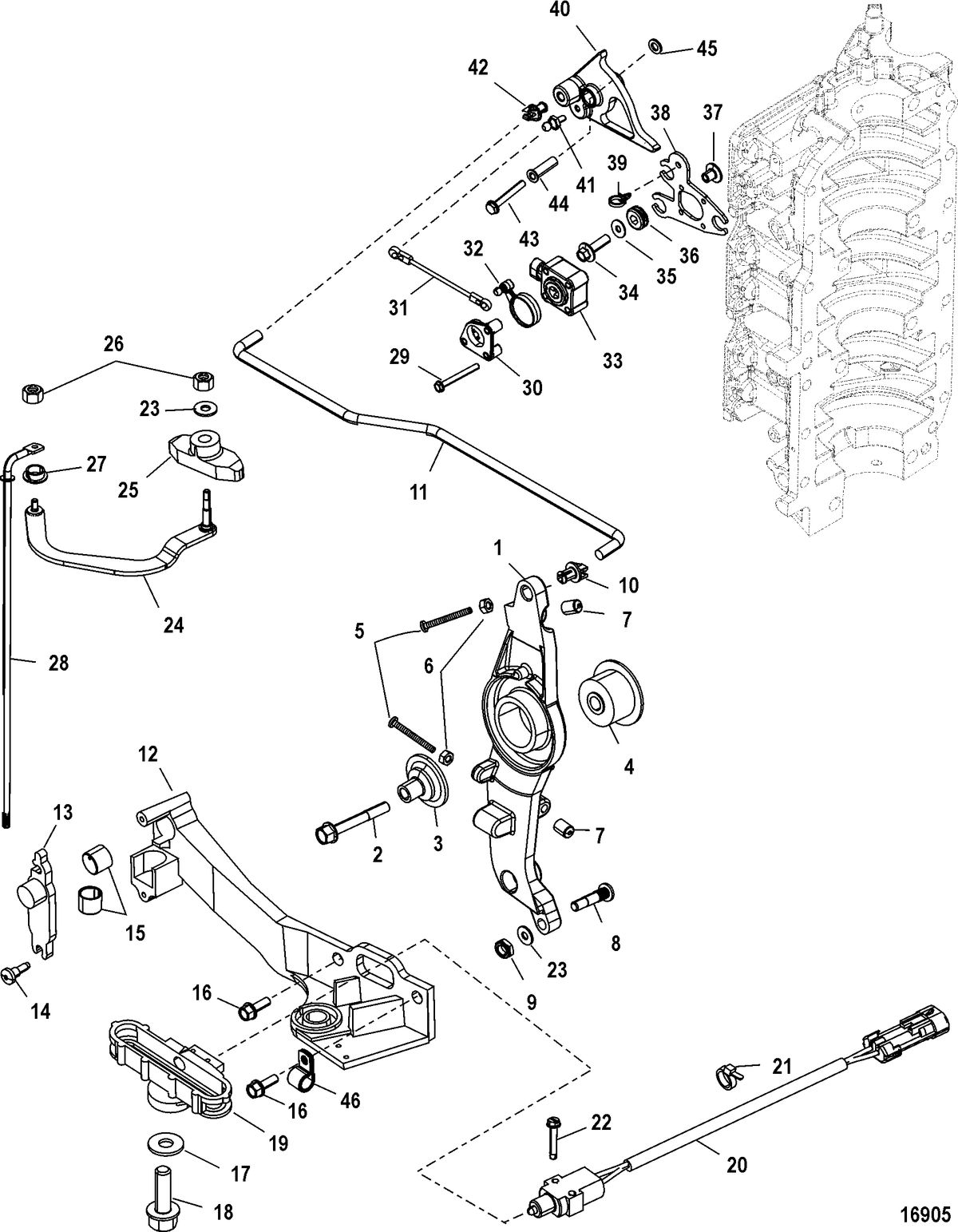 RACE OUTBOARD 225 SPORT XS DFI (3.0L) Throttle Linkage