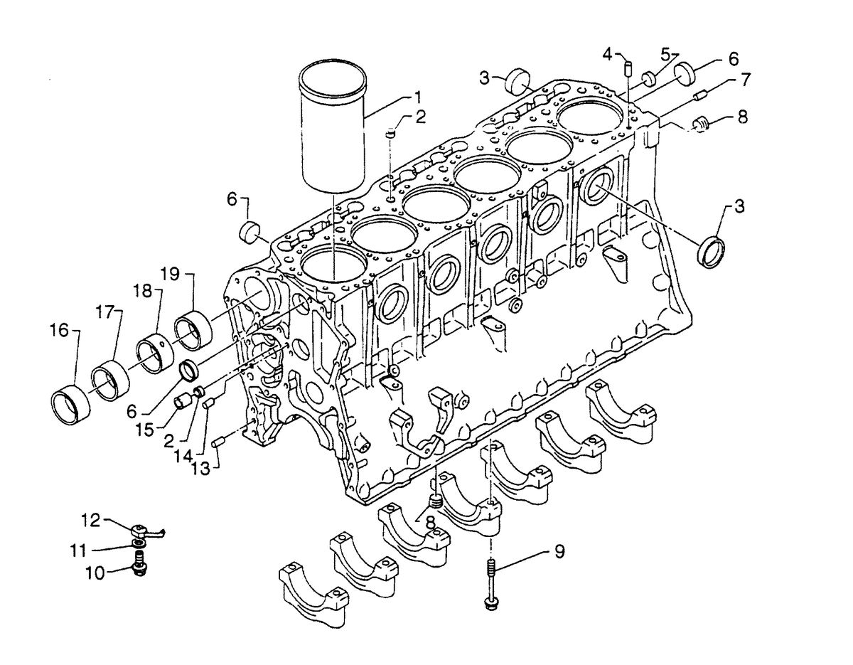 MERCRUISER HINO DIESEL 310 H.P. W06DTA-EAEB BLOCK ASSEMBLY - CYLINDER