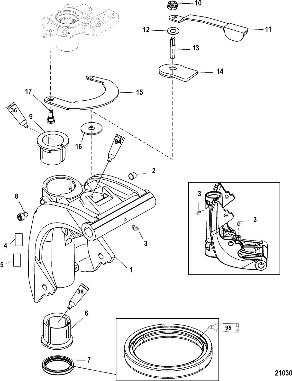 MERCURY/MARINER 40 CARB 4-STROKE (3 CYLINDER) Swivel Bracket