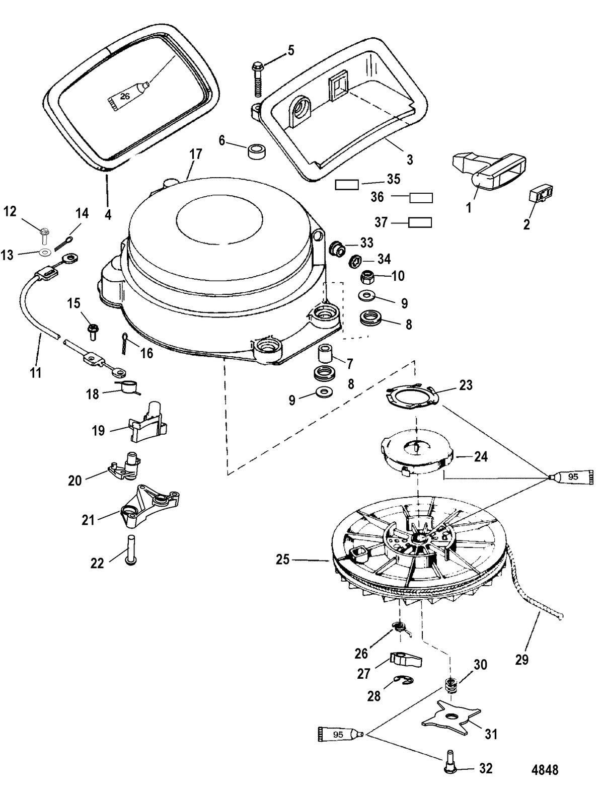 MERCURY/MARINER 40/50 (3 CYLINDER) 2-STROKE Starter Assembly(Manual)