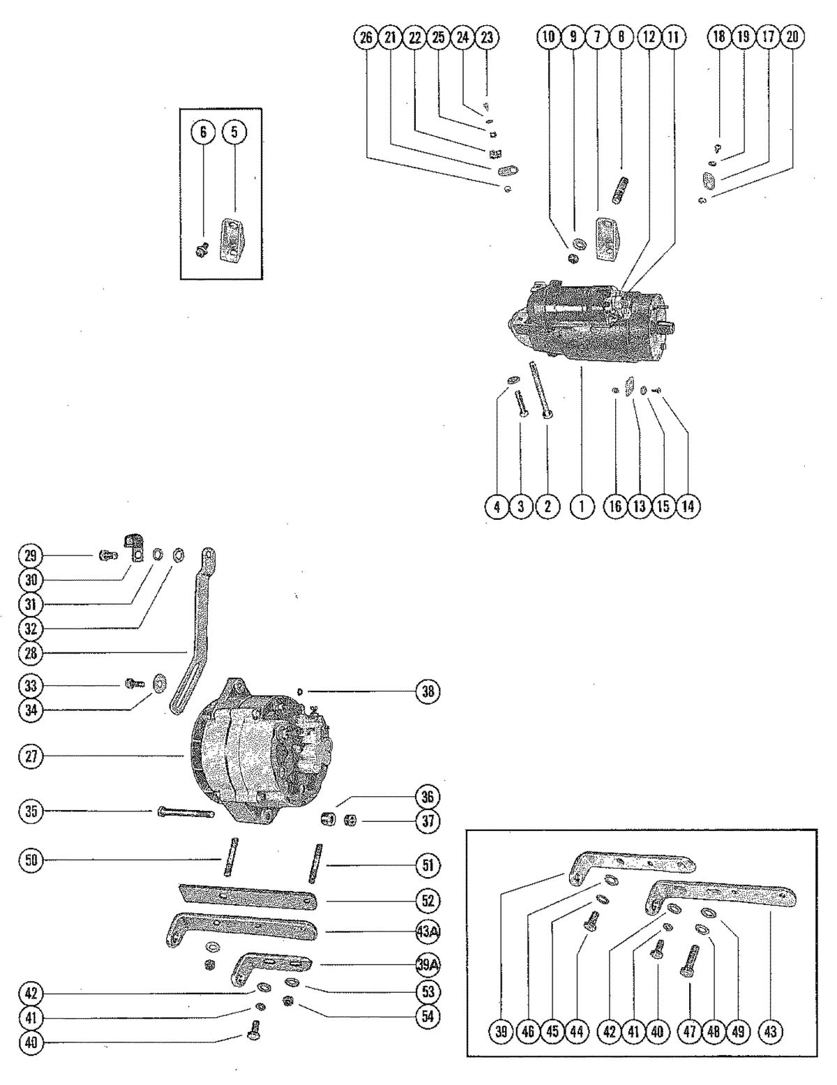MERCRUISER 120 ENGINE STARTER MOTOR AND ALTERNATOR
