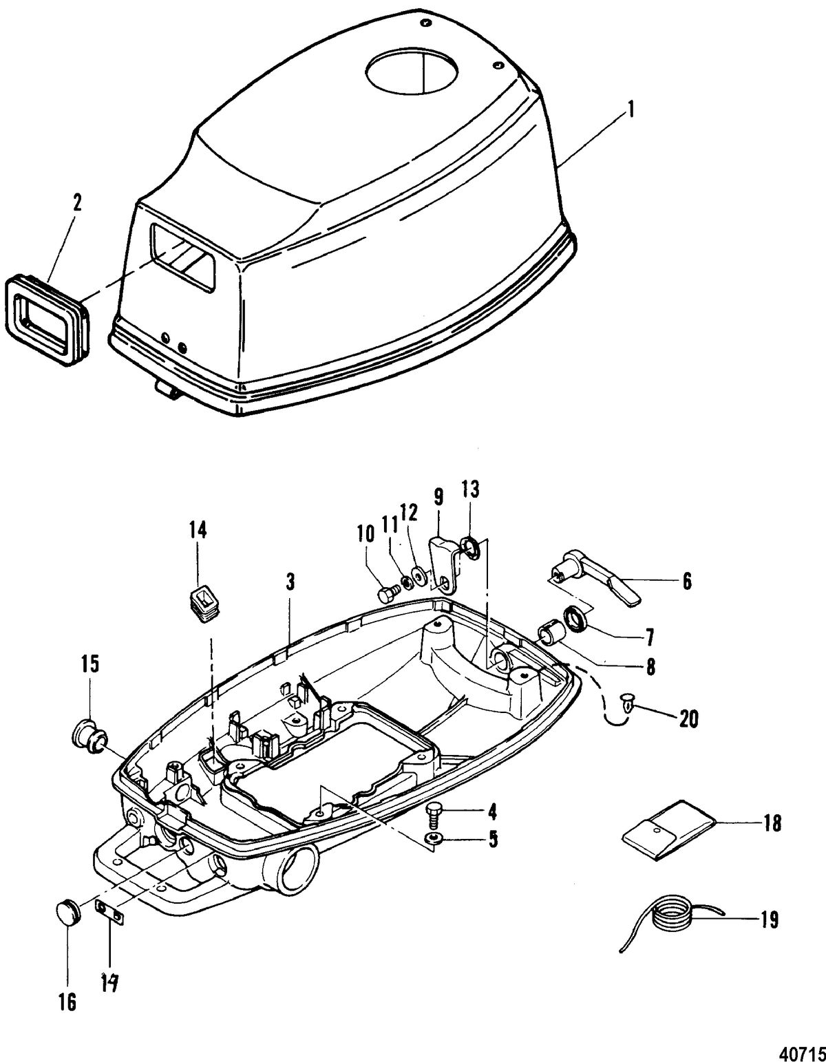 MERCURY 4/5 HP COWLING
