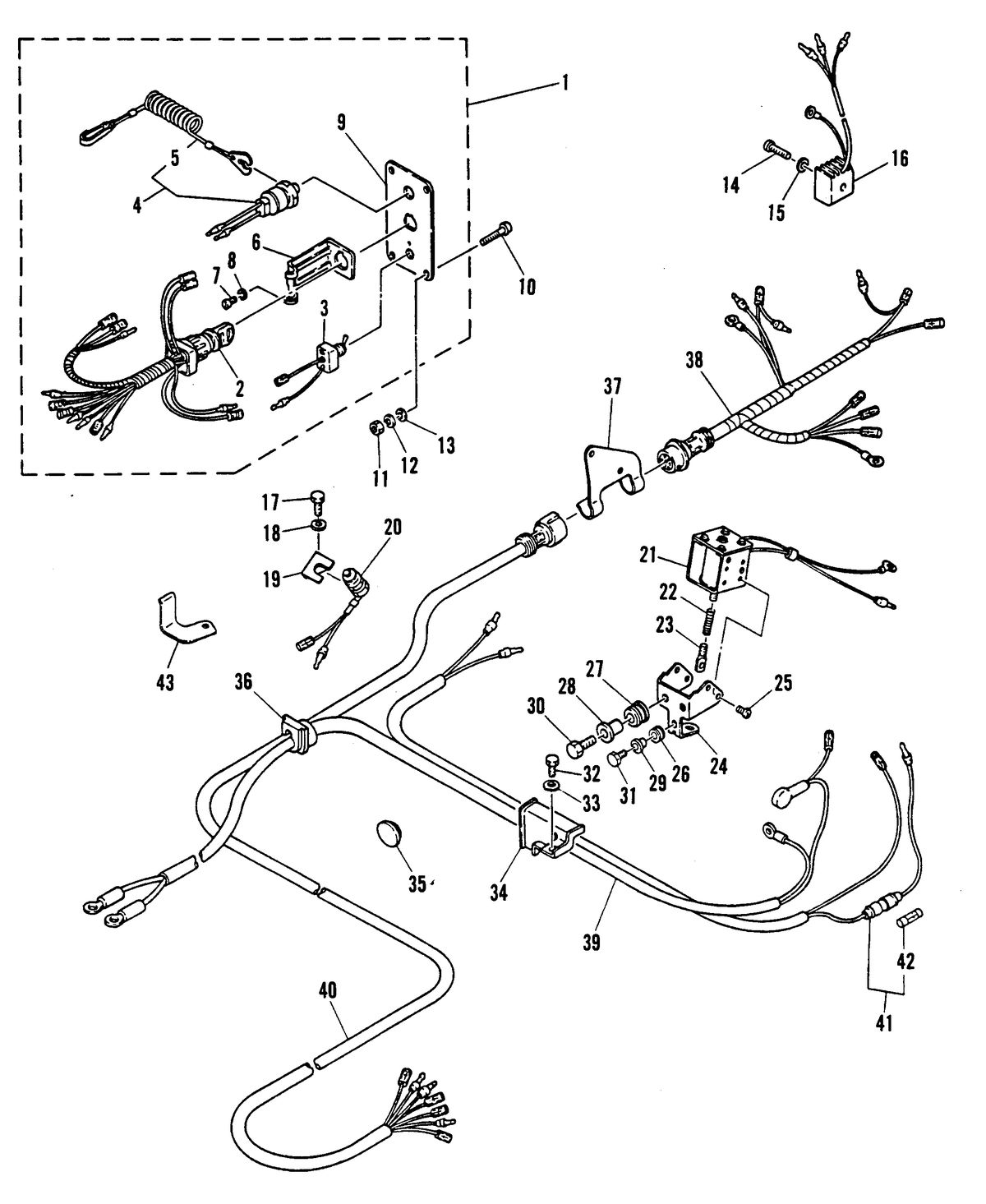 MARINER 40 H.P. ELECTRIC START COMPONENTS