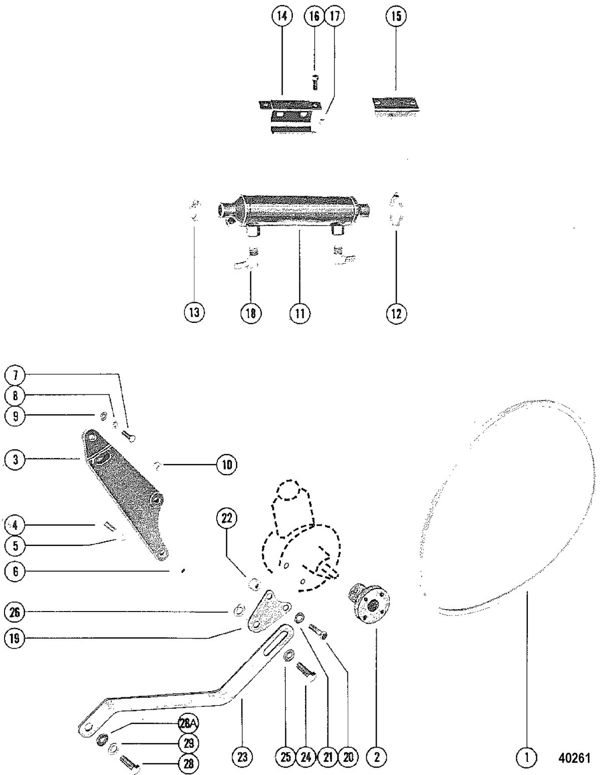 MERCRUISER 228 ENGINE (G.M.) POWER STEERING COMPONENTS