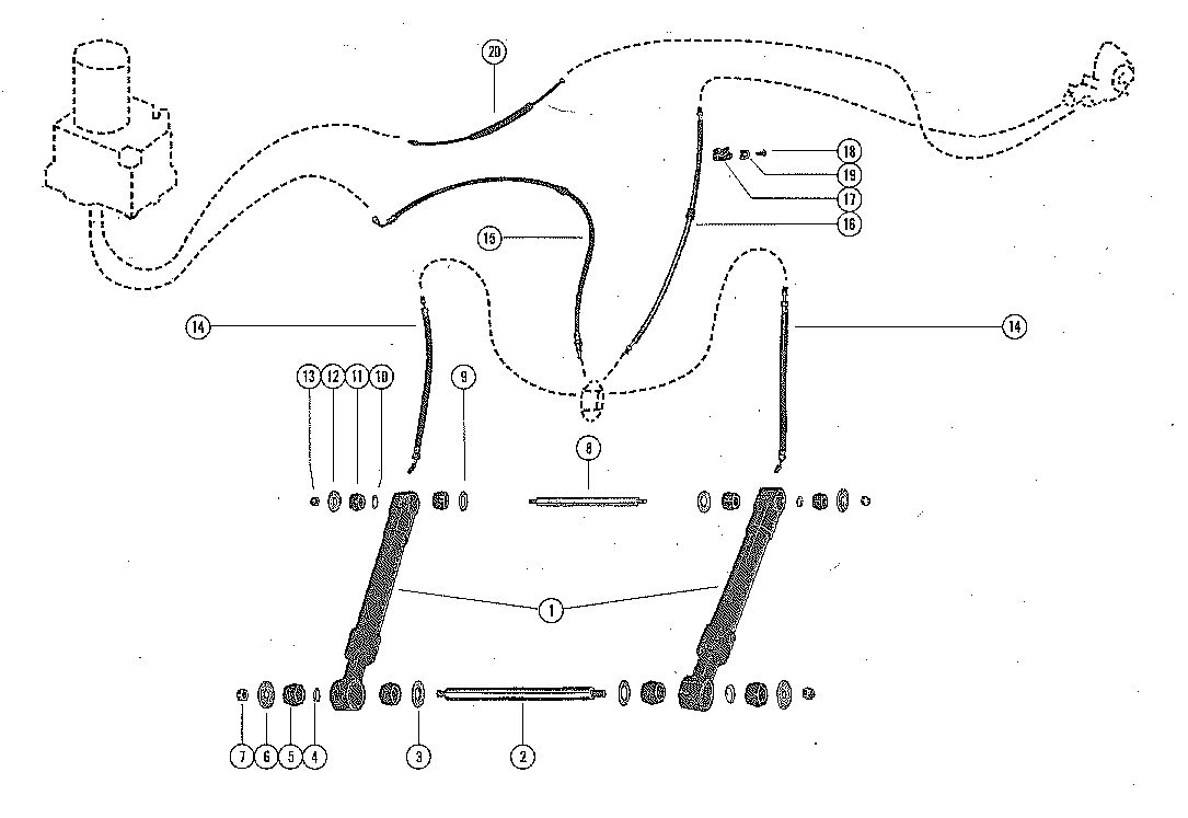MERCRUISER III STERN DRIVE TRIM CYLINDER AND HYRAULIC HOSES