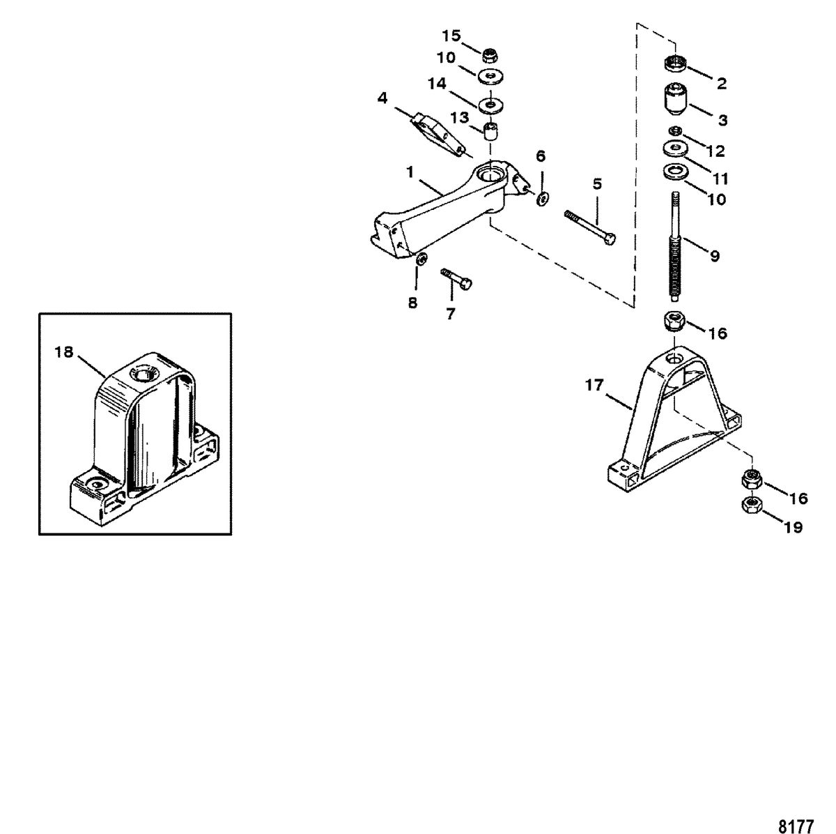 MERCRUISER 3.0L/LX ALPHA ONE Engine Mounting(Front)