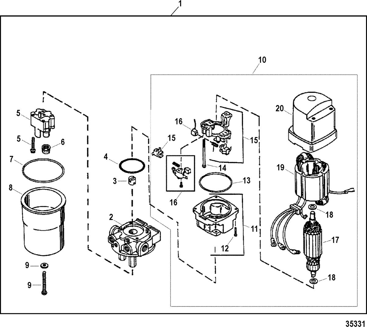 RACE STERNDRIVE SSM/DRY SUMP DRIVES AND TRANSOMS Trim Pump Components(Design I - 846859A1)