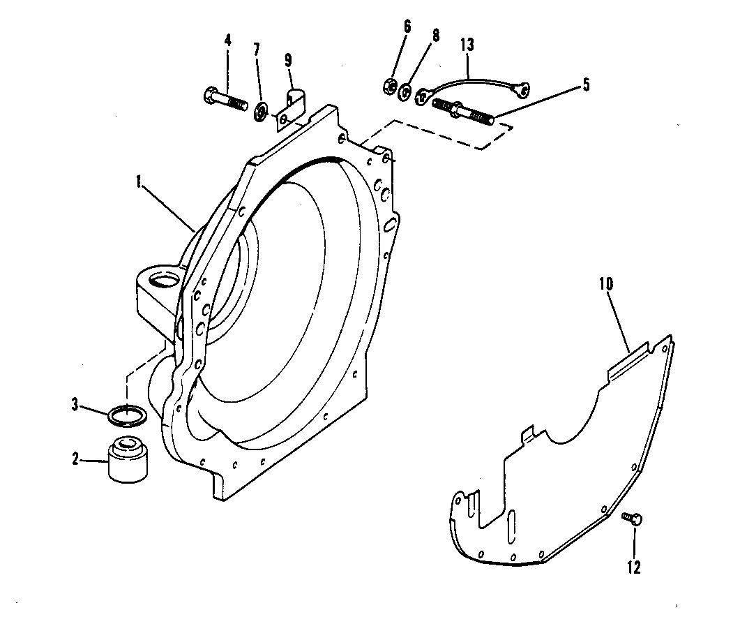 MERCRUISER 465 H.P. ENGINE FLYWHEEL HOUSING (BRAVO PLUG - IN MODELS)