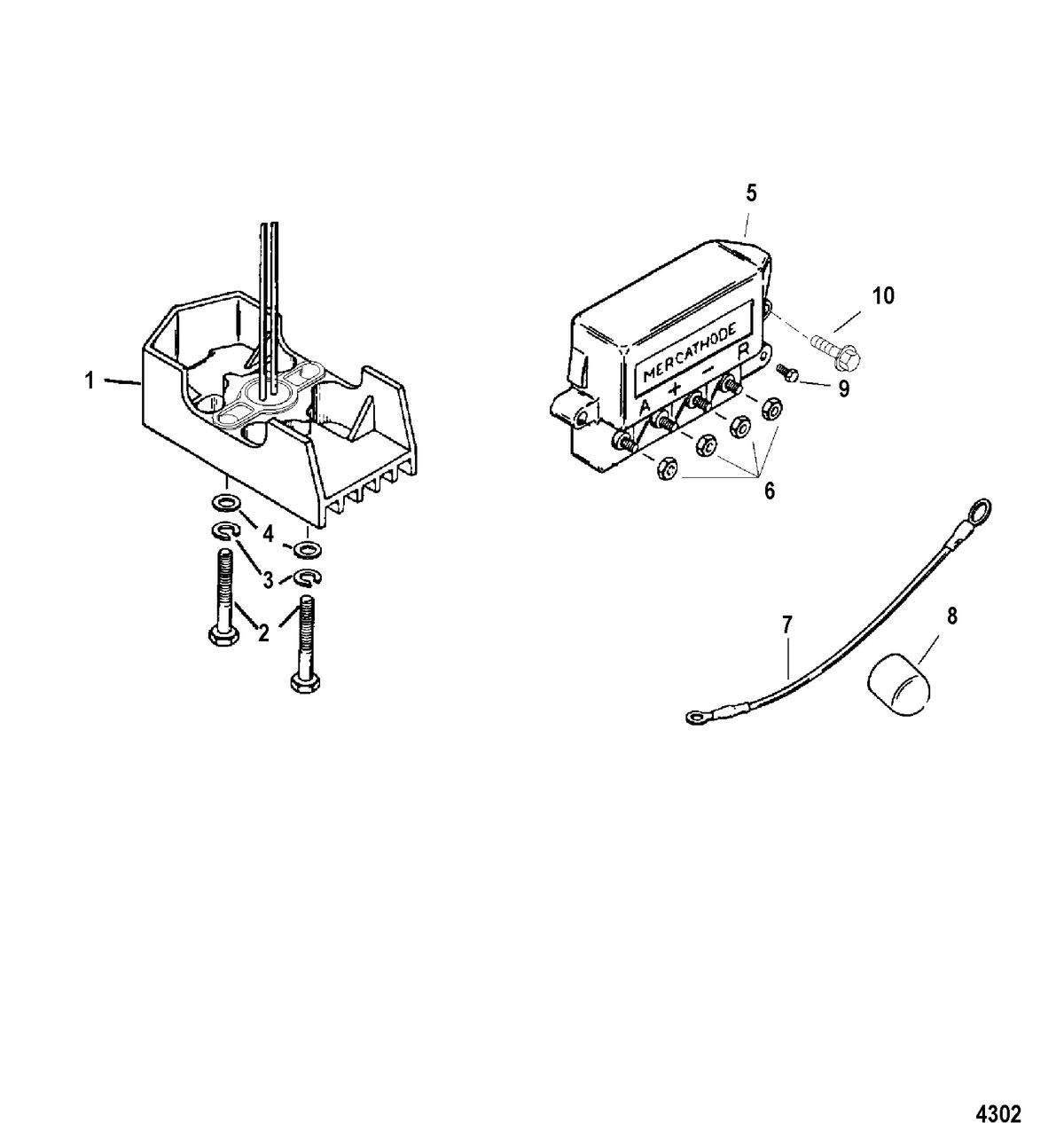 MERCRUISER CUMMINS/MERCRUISER DIESEL 7.3L D-TRONIC BRAVO Mercathode Components