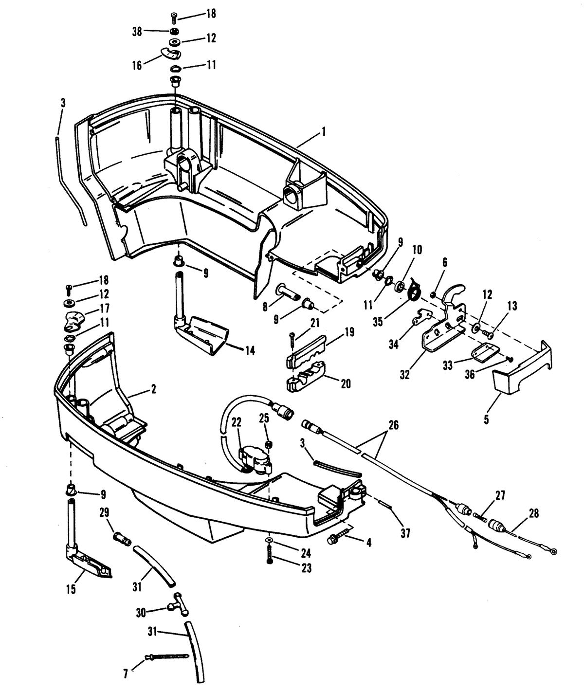 MARINER 175 SKI (EFI) (V-6) BOTTOM COWL