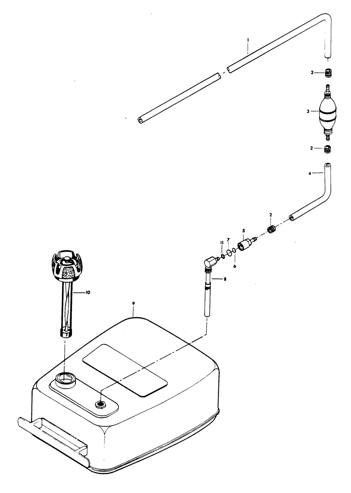 CHRYSLER 55 H.P. FUEL TANK AND LINE