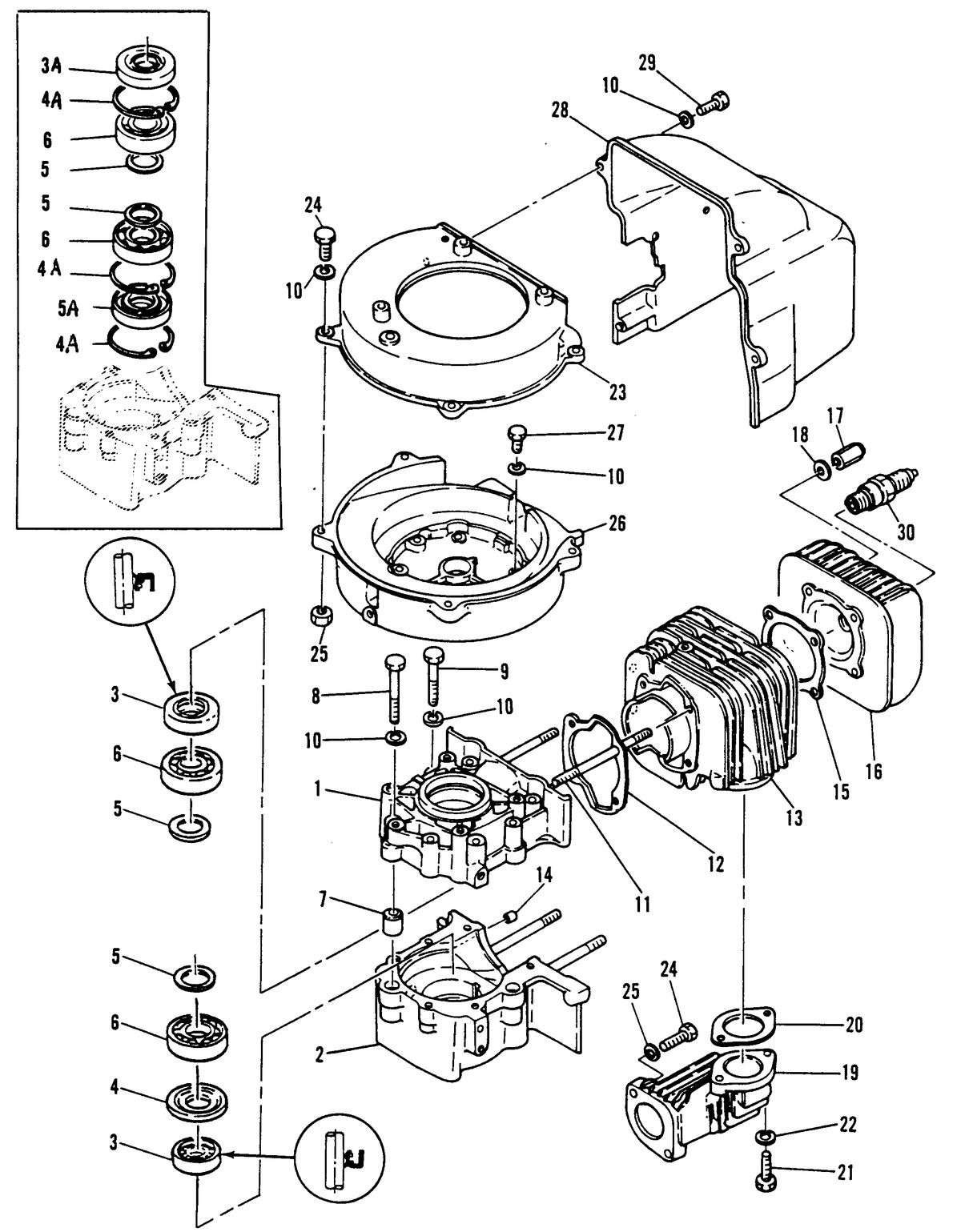 MARINER 5 H.P. CYLINDER AND CYLINDER HEAD