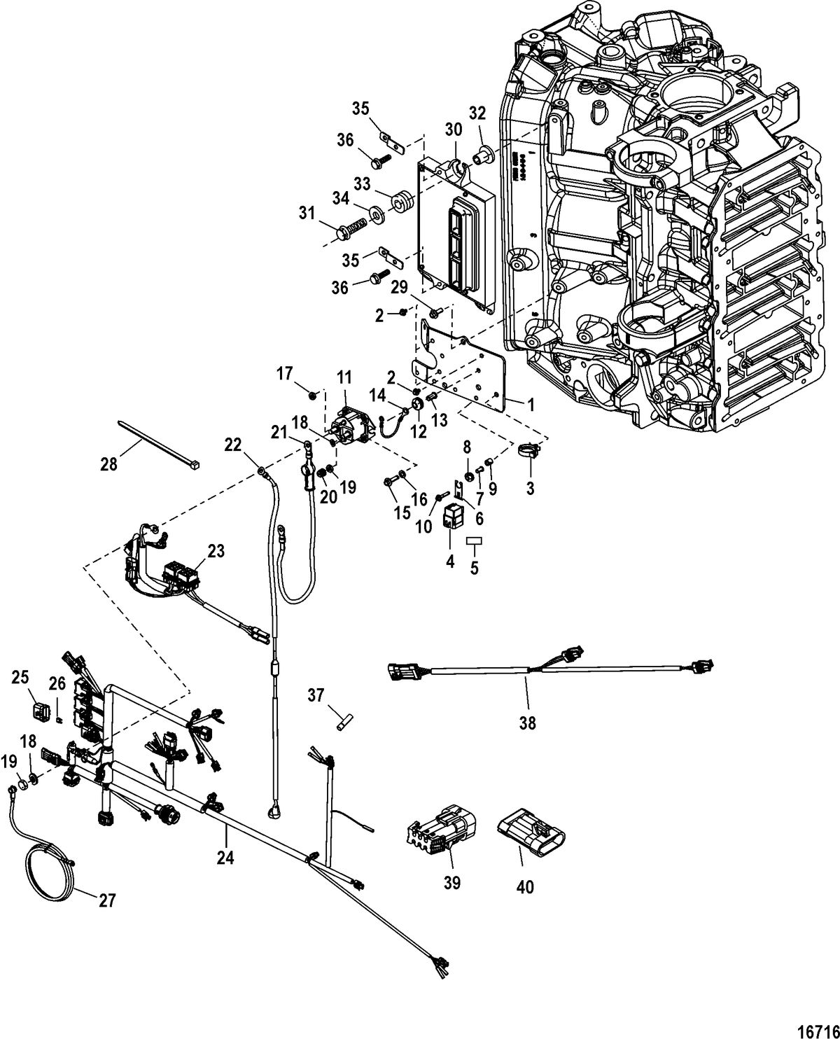 MERCURY/MARINER 150/200 EFI (2.5L) Electrical Plate Assembly