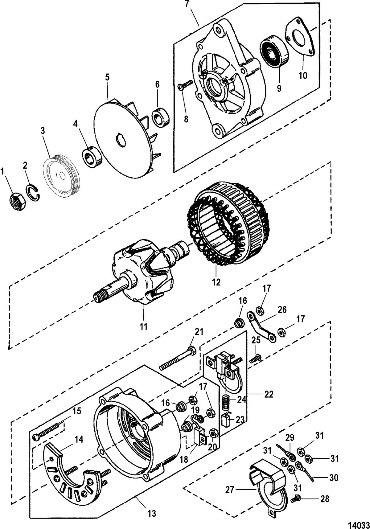 MERCRUISER 5.7L CARB (MIE) (GEN+) ALTERNATOR(MANDO)
