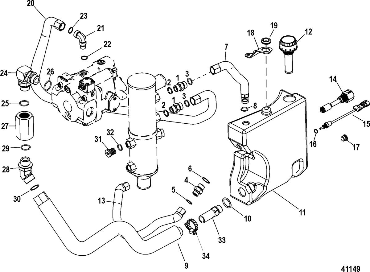 MERCRUISER ZEUS JH Hydraulic System, Starboard