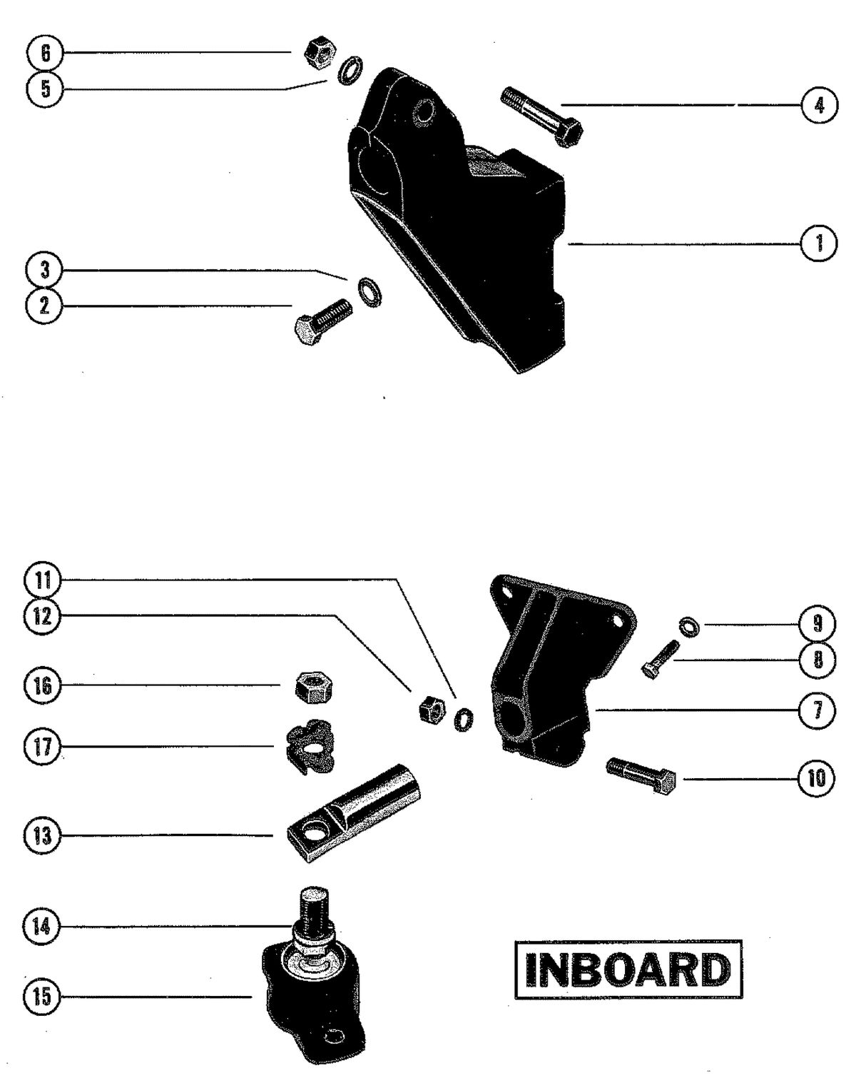 MERCRUISER 898 (STERN DRIVE) 198 (INBOARD) ENGINE TRANSMISSION AND ENGINE MOUNTING (INBOARD)