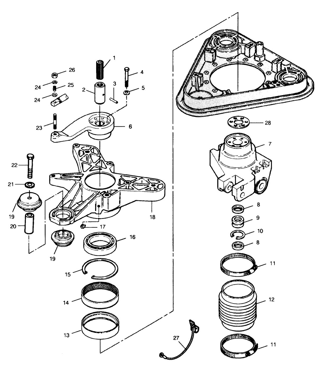 FORCE FORCE 120 H.P. "L" - DRIVE "B" MODELS MOUNT AND STEERING YOKE