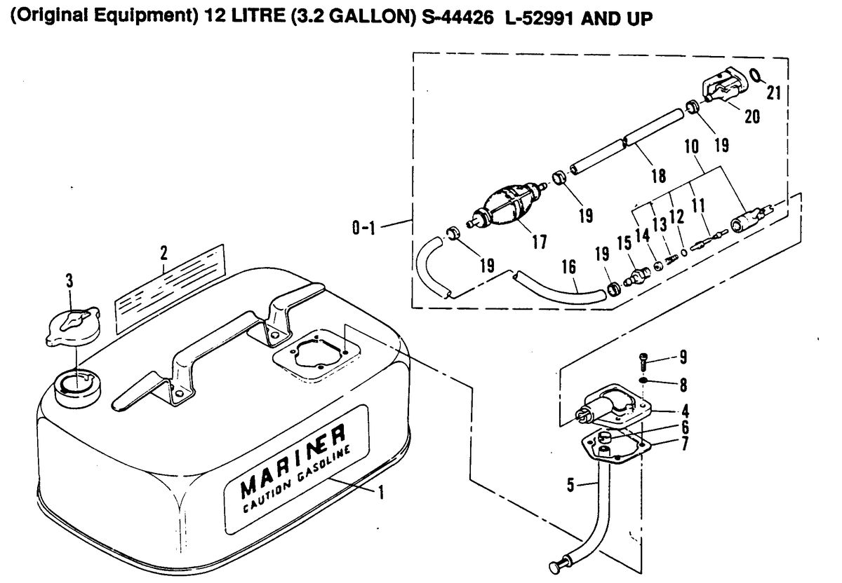 MARINER 5 H.P. FUEL TANK (ORIGINAL EQUIPMENT)