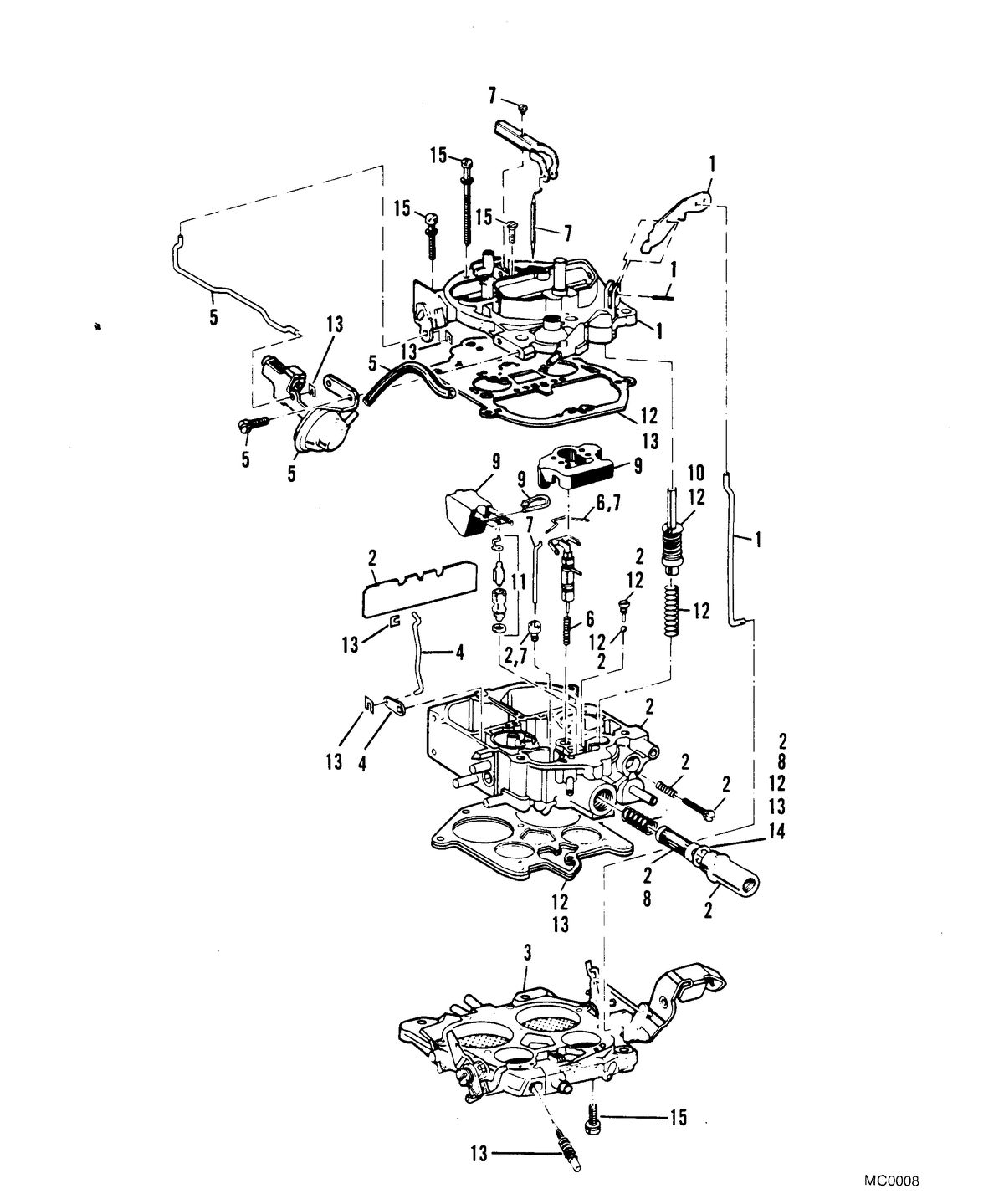 MERCRUISER 488R ENGINE CARBURETOR