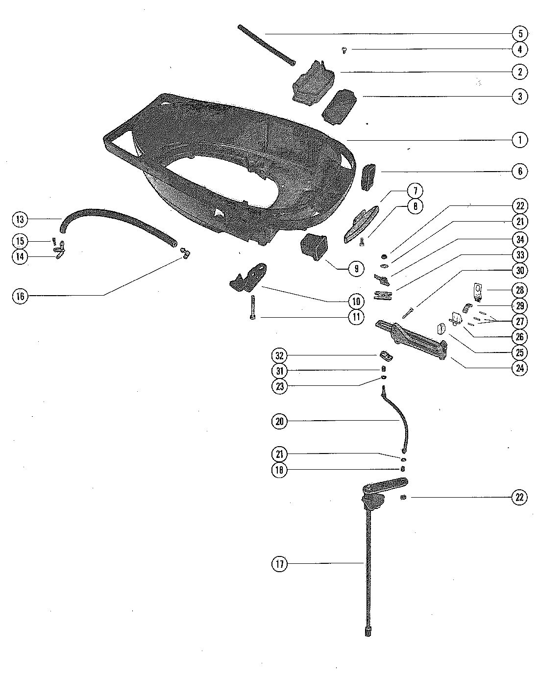 MERCURY MERC 140 BOTTOM COWL AND SHIFT LINKAGE