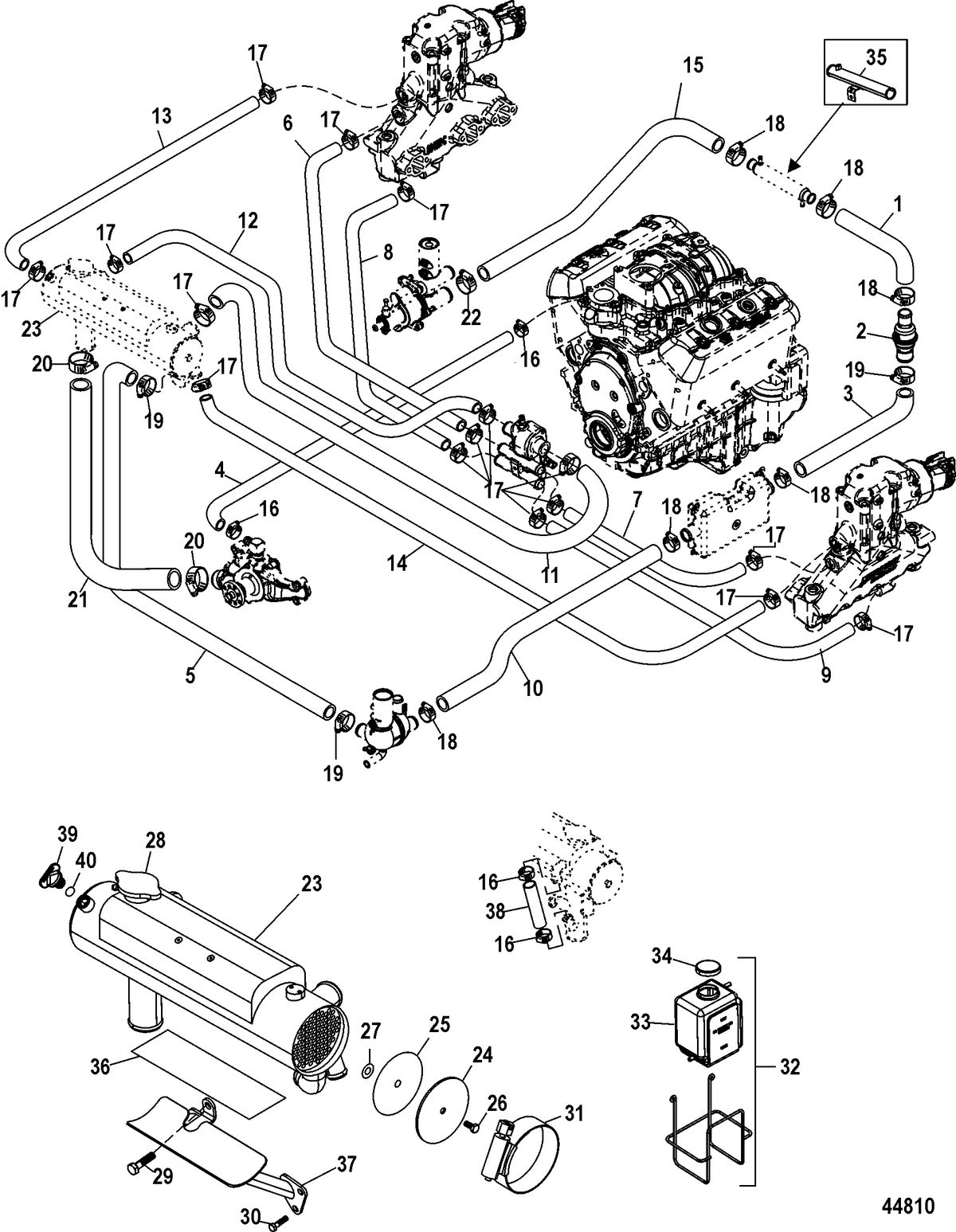 MERCRUISER 4.3L MPI ALPHA/BRAVO Closed Cooling System