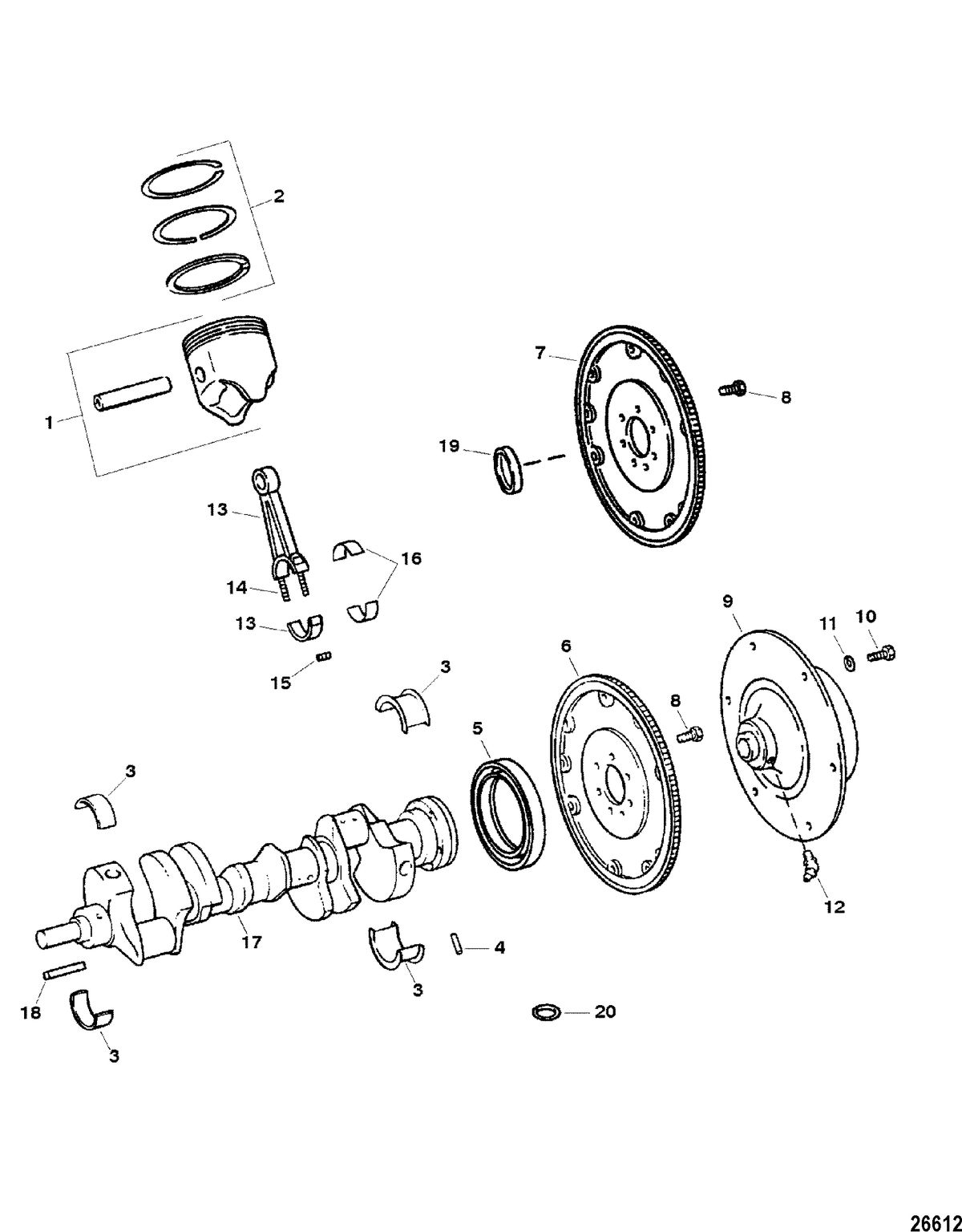 RACE STERNDRIVE 525 SC - GEN VI Crankshaft / Pistons / Connecting Rods