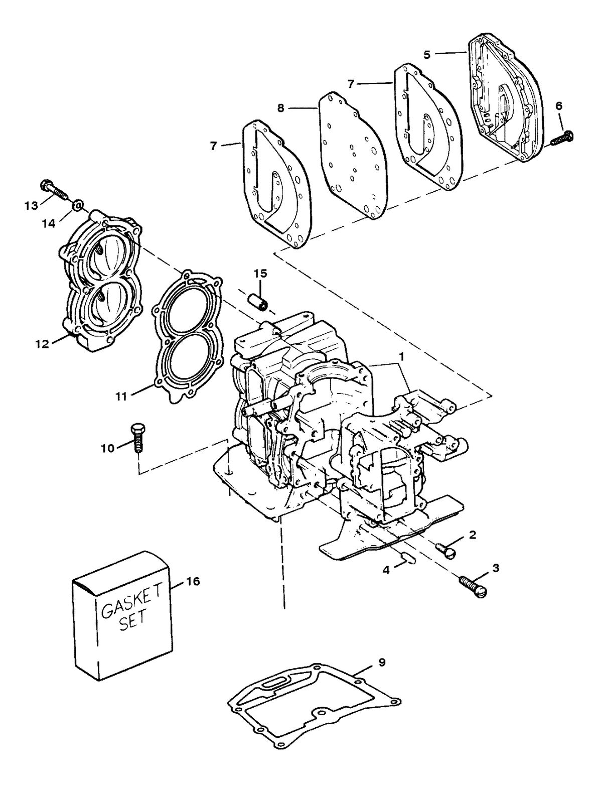 SEARS SEARS9.9 H.P (OUTBOARD MOTOR) W/6 GAL. REMOTE TANK CYLINDER BLOCK