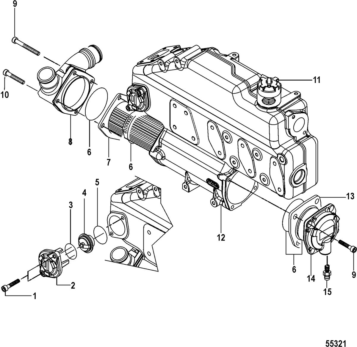 MERCRUISER 2.0L I4 150-170HP DIESEL Heat Exchanger