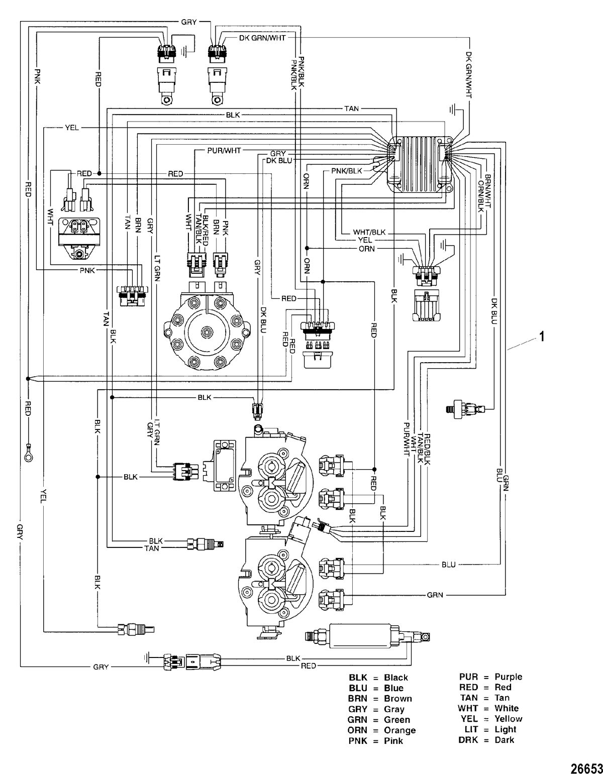 RACE STERNDRIVE 575 SCI Harness Assembly(Serial # 0M052847 And Below)