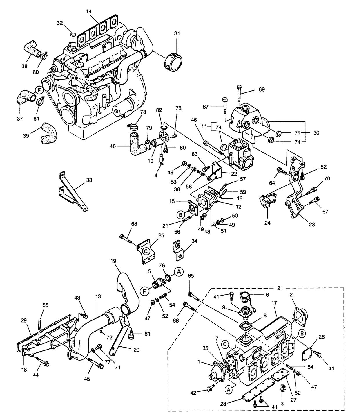 U.S. MARINE US MARINE W04CTA (150 H.P.) DIESEL INTAKE AND EXHAUST SYSTEM