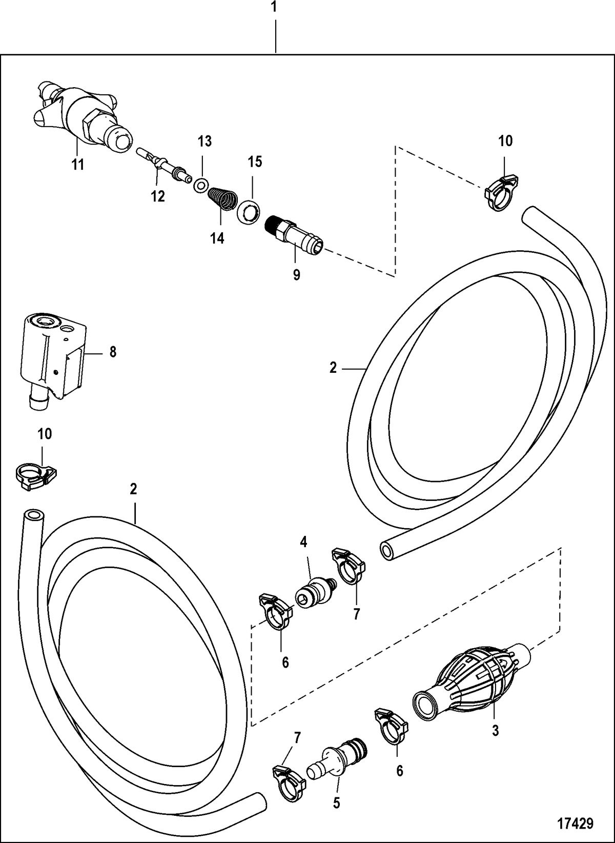 ACCESSORIES FUEL/OIL TANKS, LINES, FILTER KITS AND CORROSION Fuel Line Assembly(Clip on Disconnect-Design I)
