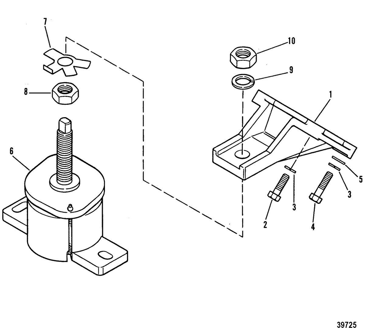 MERCRUISER 4.3L/4.3LX ALPHA ONE ENGINE (262 CID) ENGINE MOUNTING