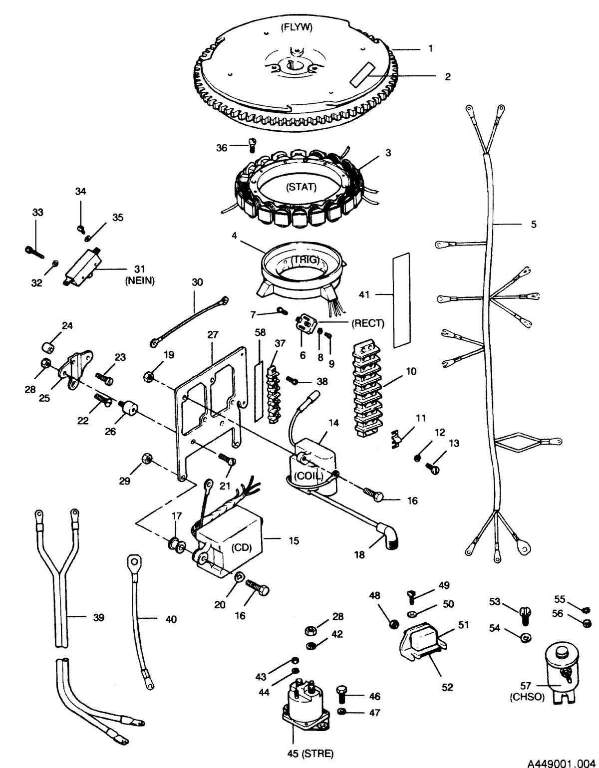 FORCE FORCE 1991 50 H.P. "Z" MODELS ELECTRICAL COMPONENTS