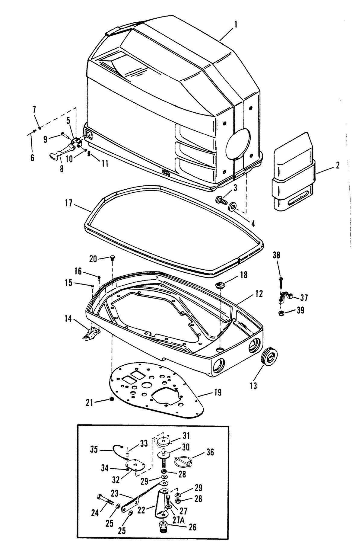 RACE OUTBOARD 2.5 L (CARB) COWLS