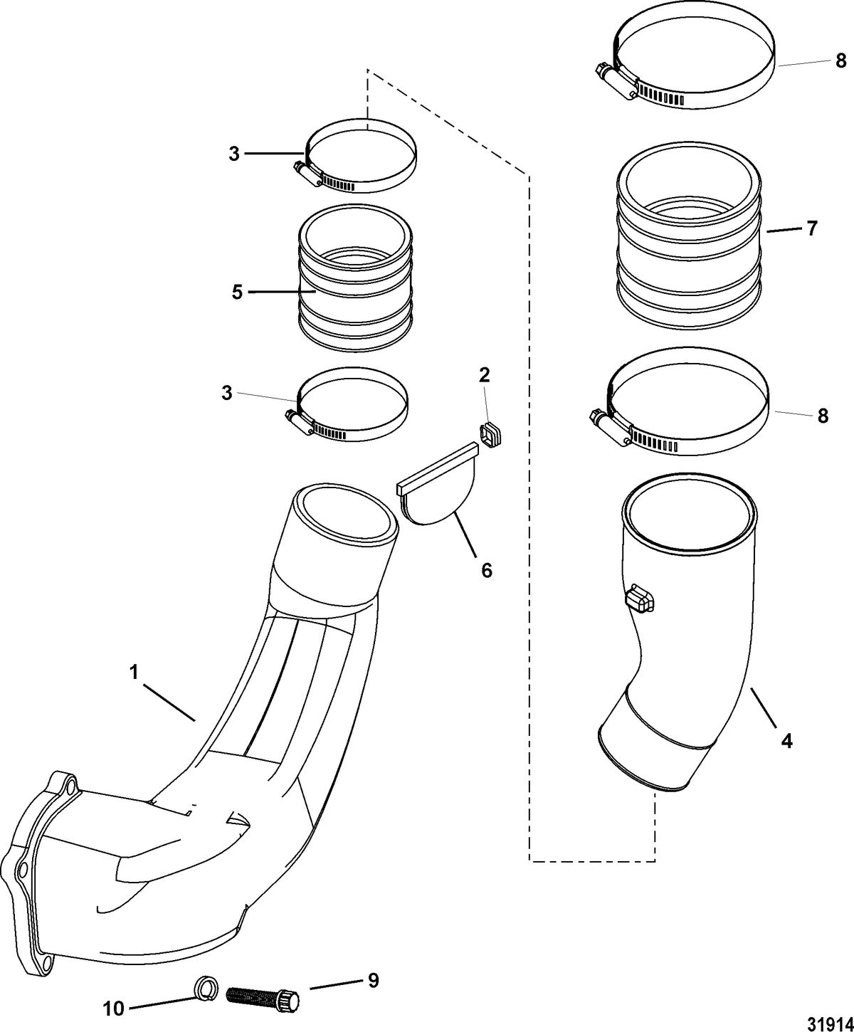 MERCRUISER 3.0L MPI EC Exhaust System