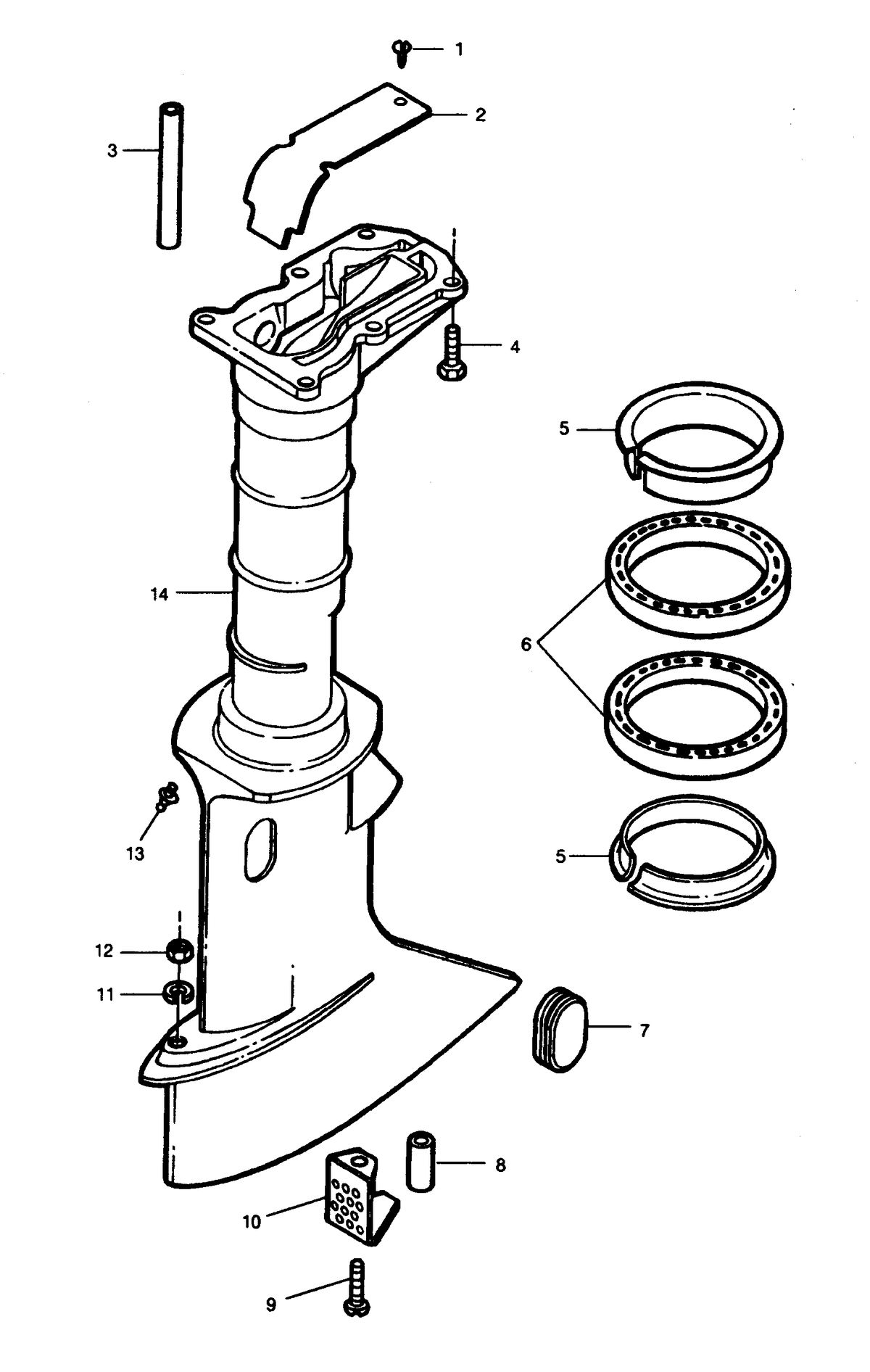 SEARS 5 H.P. STD. 15" LEG OUTBOARD MOTOR Motor Leg
