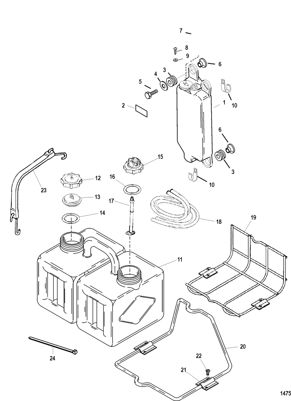 RACE OUTBOARD 200XS DFI (2.5L) OIL INJECTION COMPONENTS