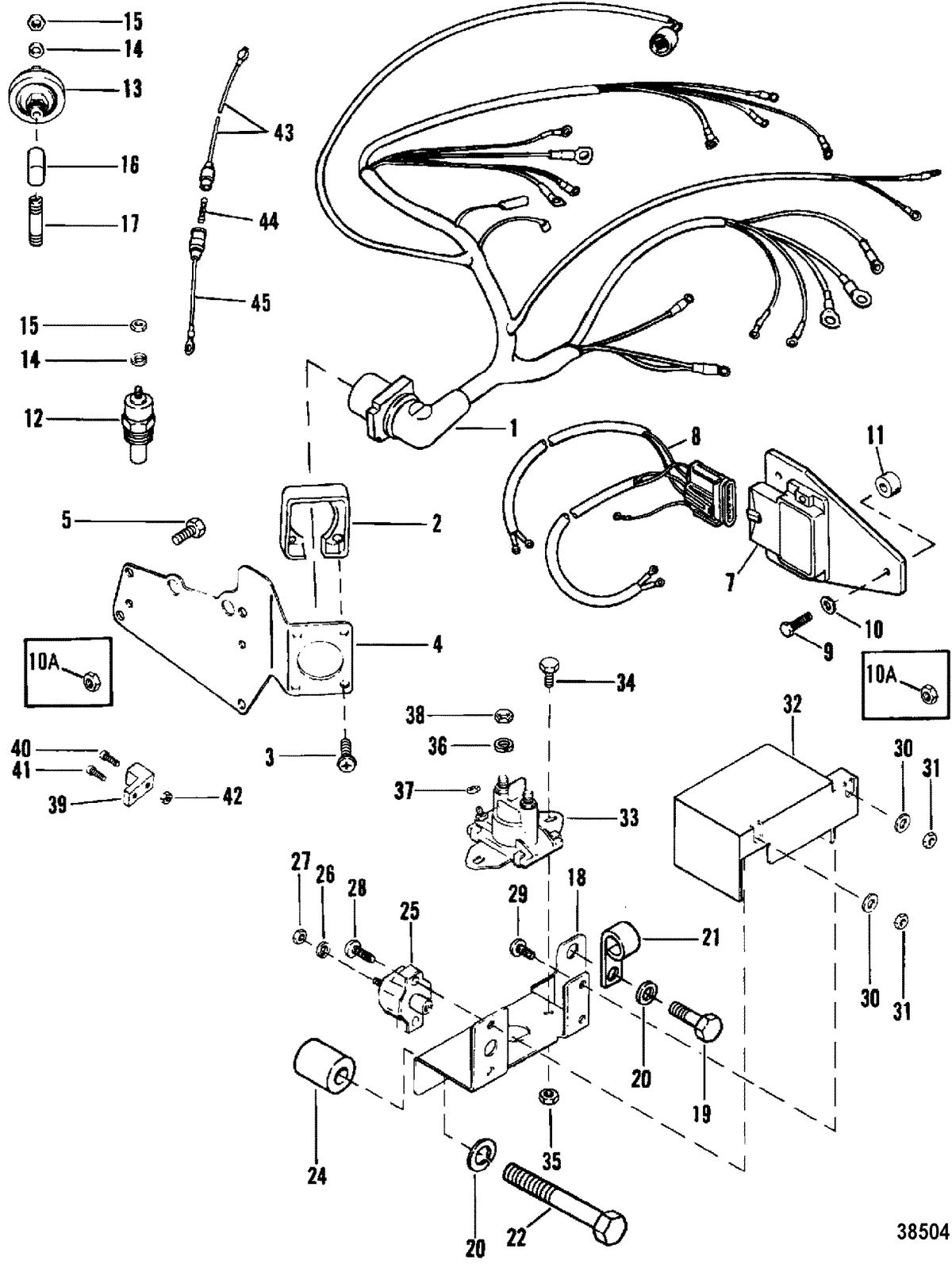 MERCRUISER 200/5.0L/LX 260/5.7L 350 MAG ALPHA/BRAVO ELECTRICAL COMPONENTS(IGN. MODULE MOUNTED ON EXH. ELBOW)