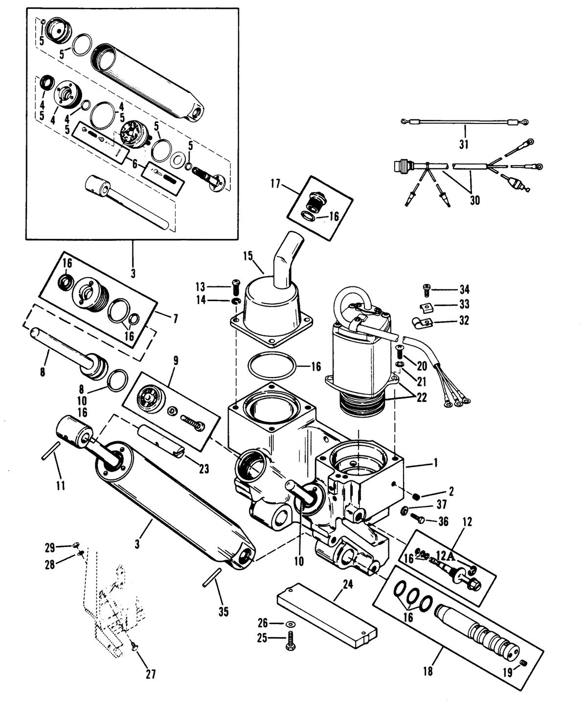 MARINER 175 SKI (EFI) (V-6) POWER TRIM COMPONENTS