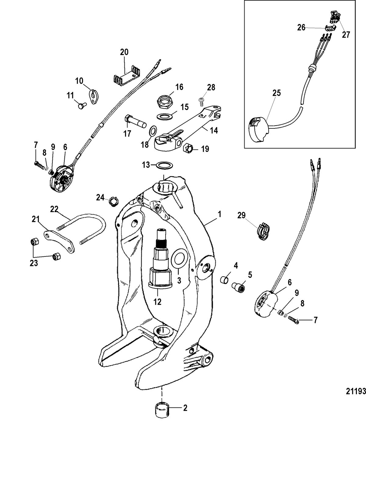 MERCRUISER BRAVO X (I-II-III) Gimbal Ring and Steering Lever