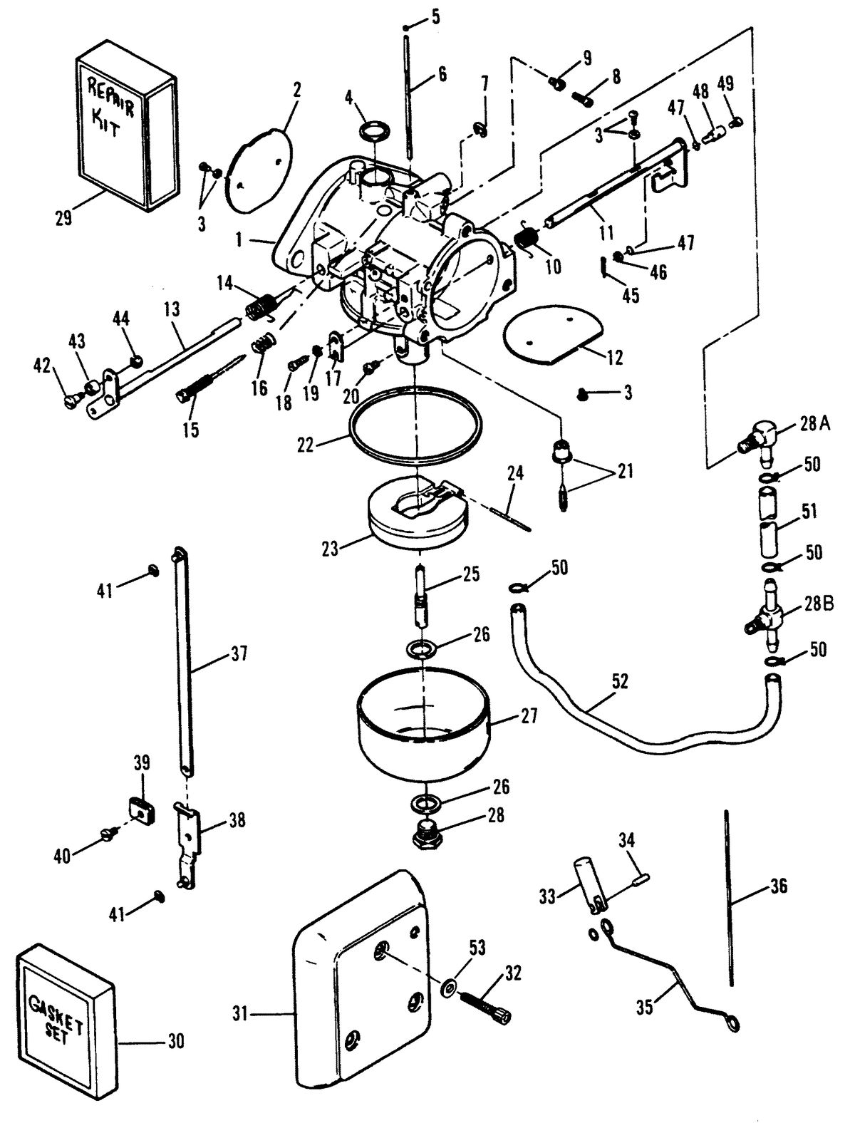 FORCE 120 H.P. CARBURETOR (90A,92C)