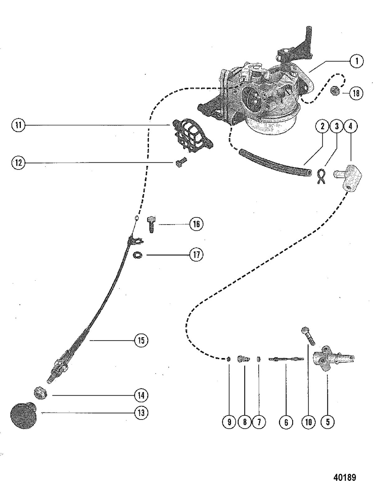 MERCURY MERC 20 CARBURETOR AND CHOKE ASSEMBLY