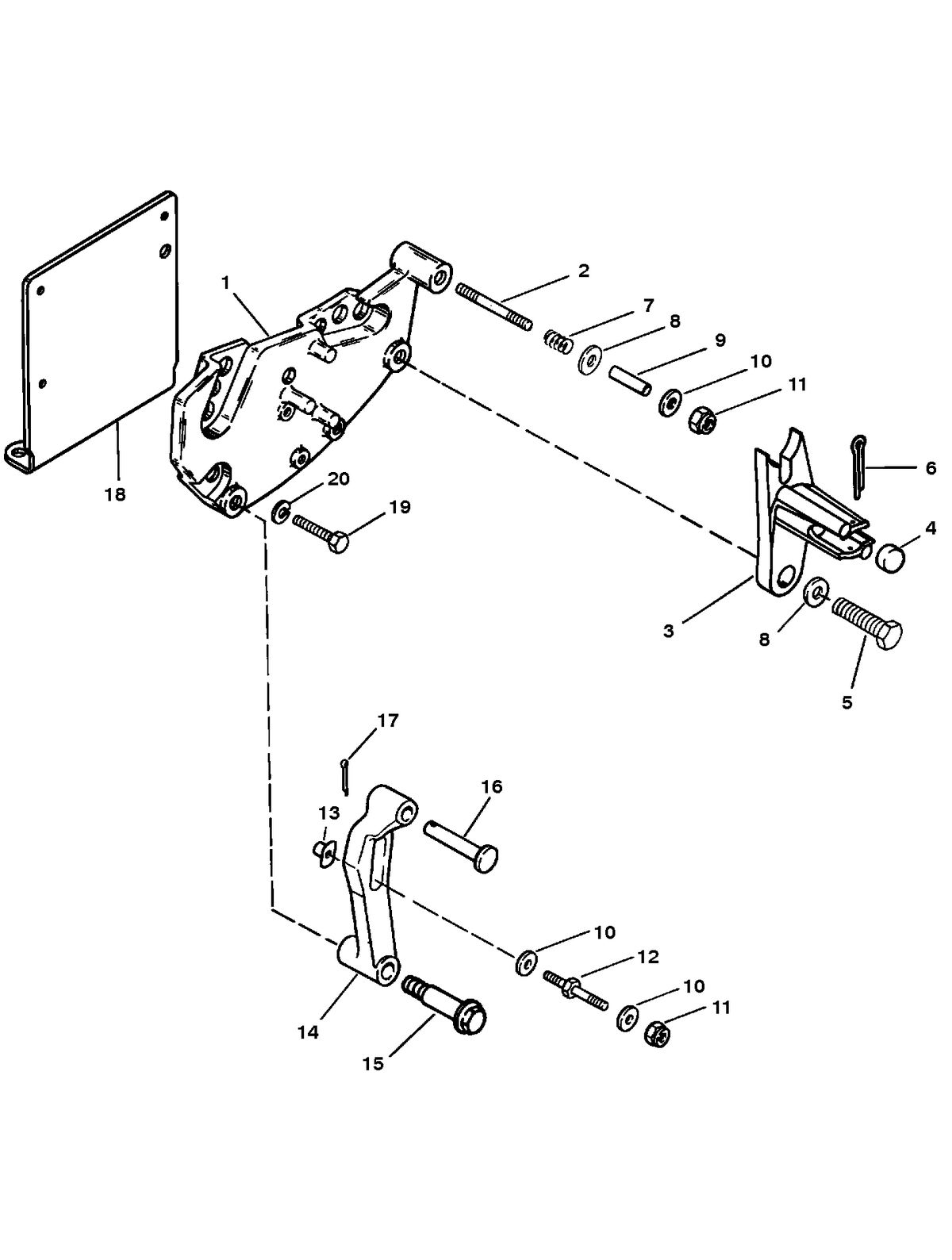 RACE STERNDRIVE 500 H.P. 8.2L (502 CI) ENGINE SHIFT BRACKET