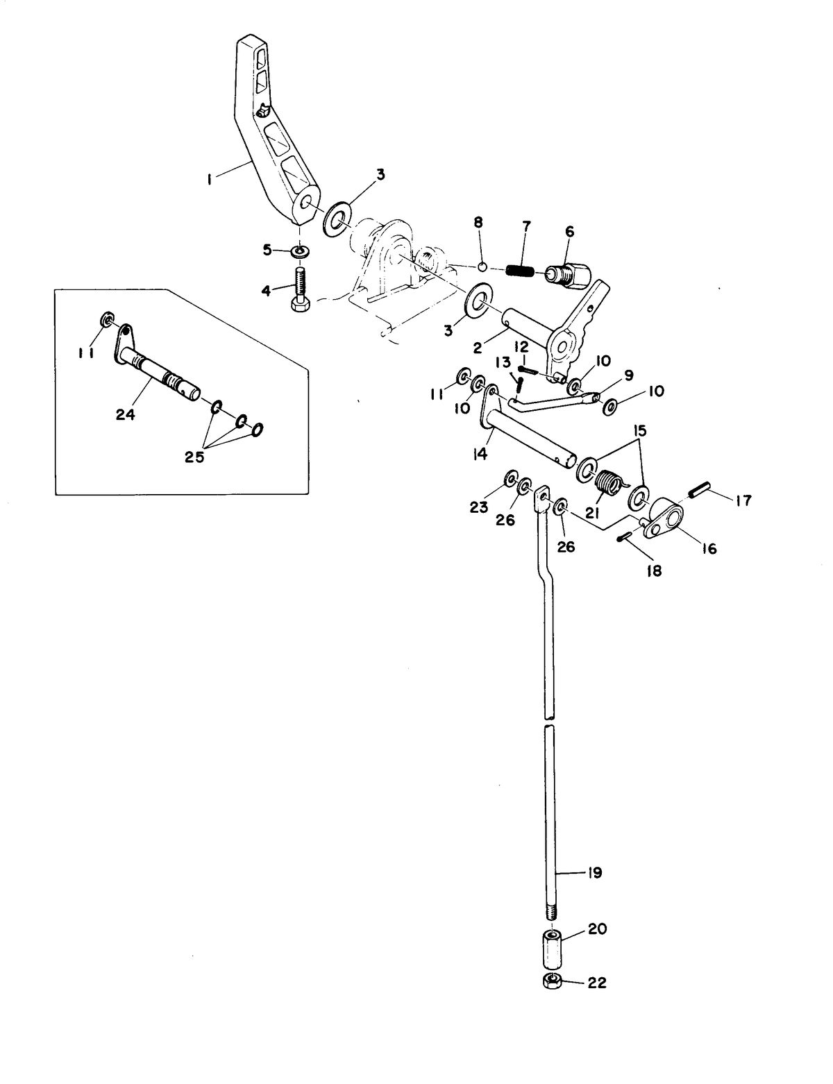 MARINER 28 HORSE POWER GEAR SHIFT LINKAGE