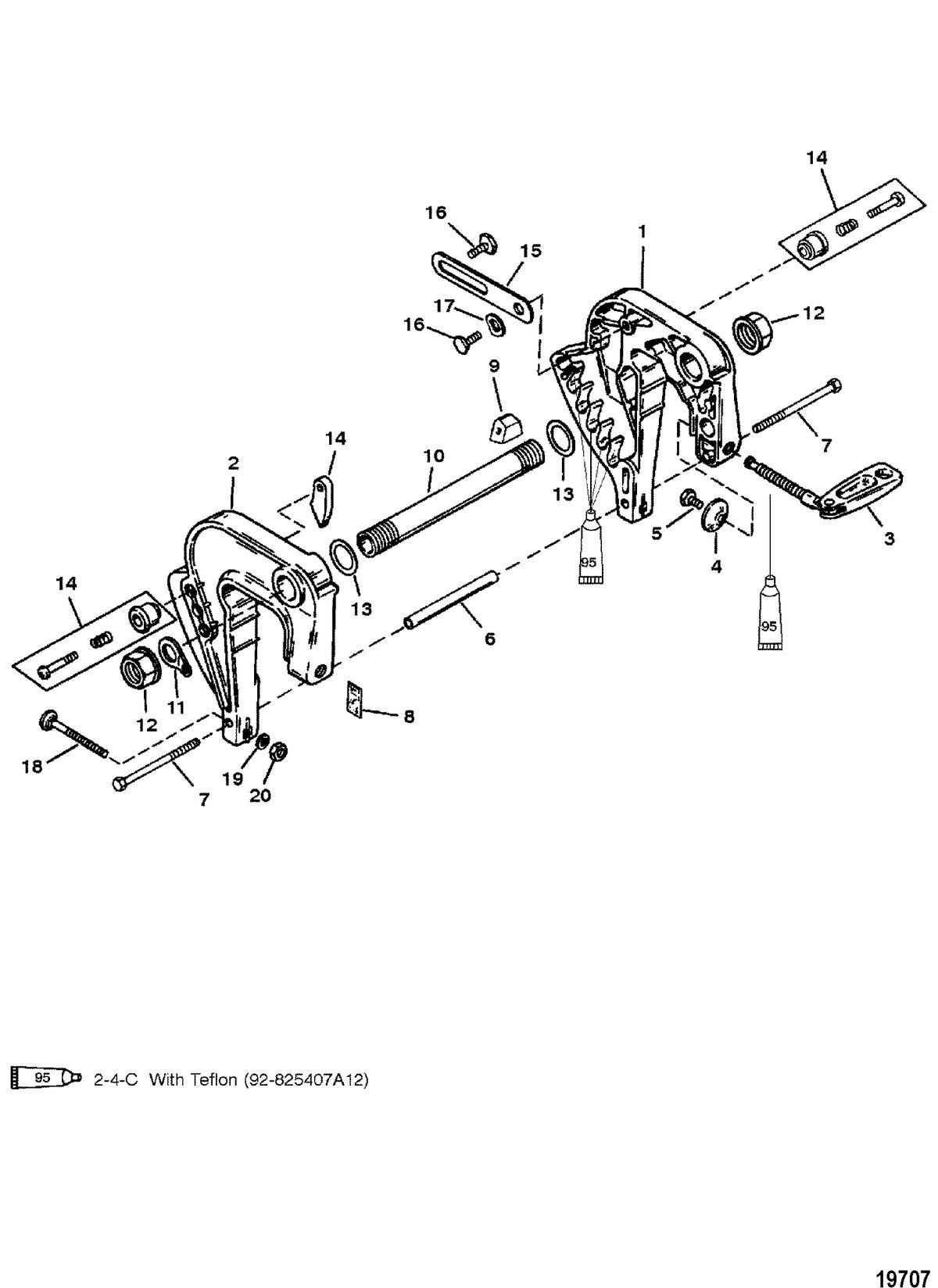 MERCURY/MARINER XR/MAGNUM 10/SEAPRO/MARATHON 10/SEAPRO/MARATHON 15 Clamp Bracket