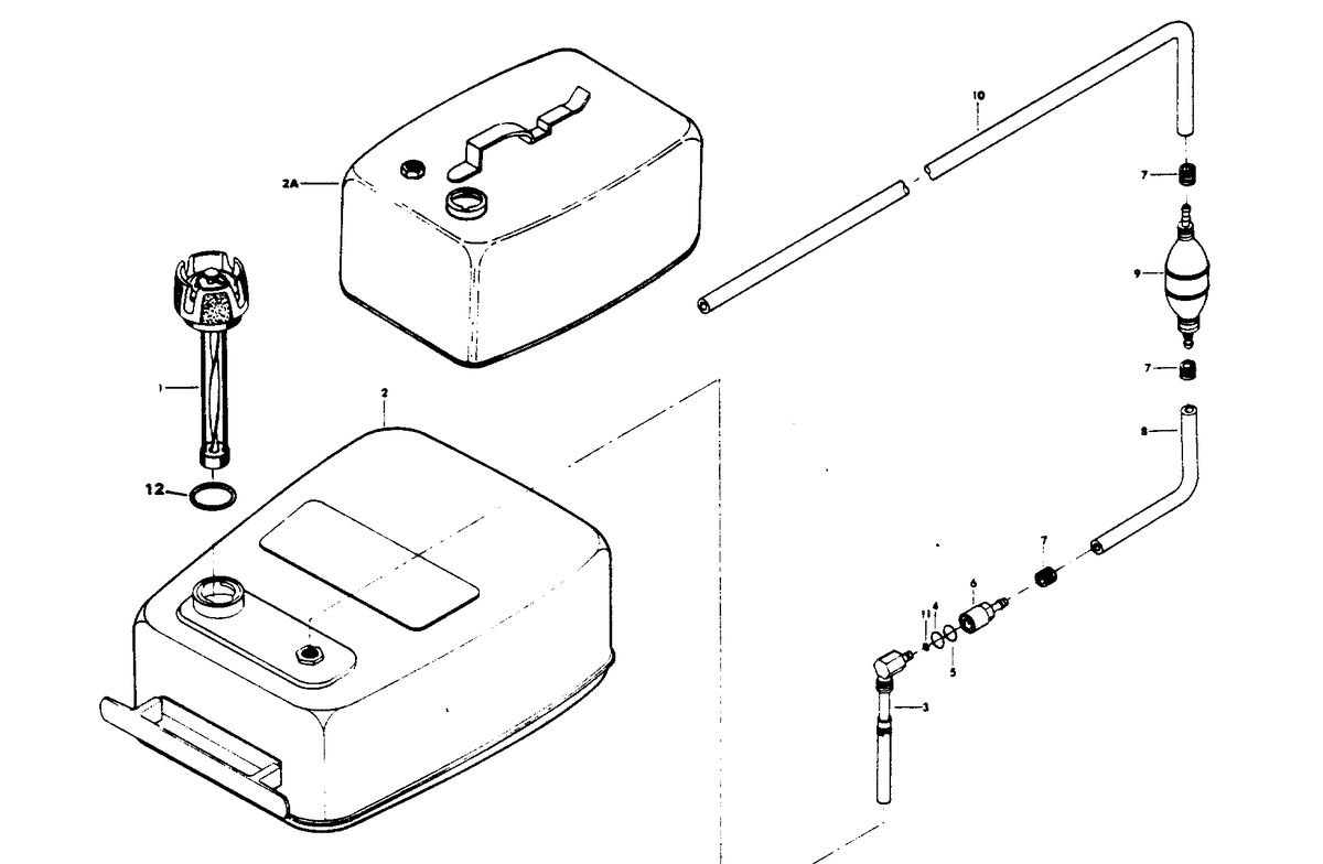 FORCE FORCE 50 H.P. FUEL TANK AND LINE