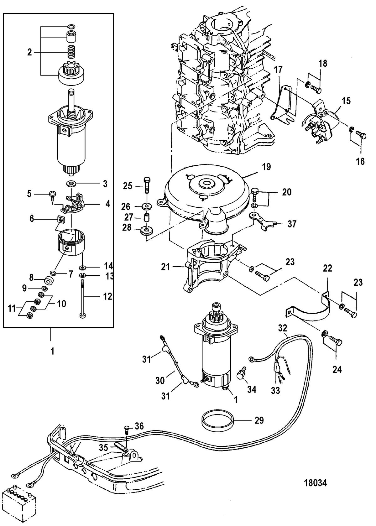 MERCURY/MARINER 40/40 LIGHTNING XR/50 Starter Motor