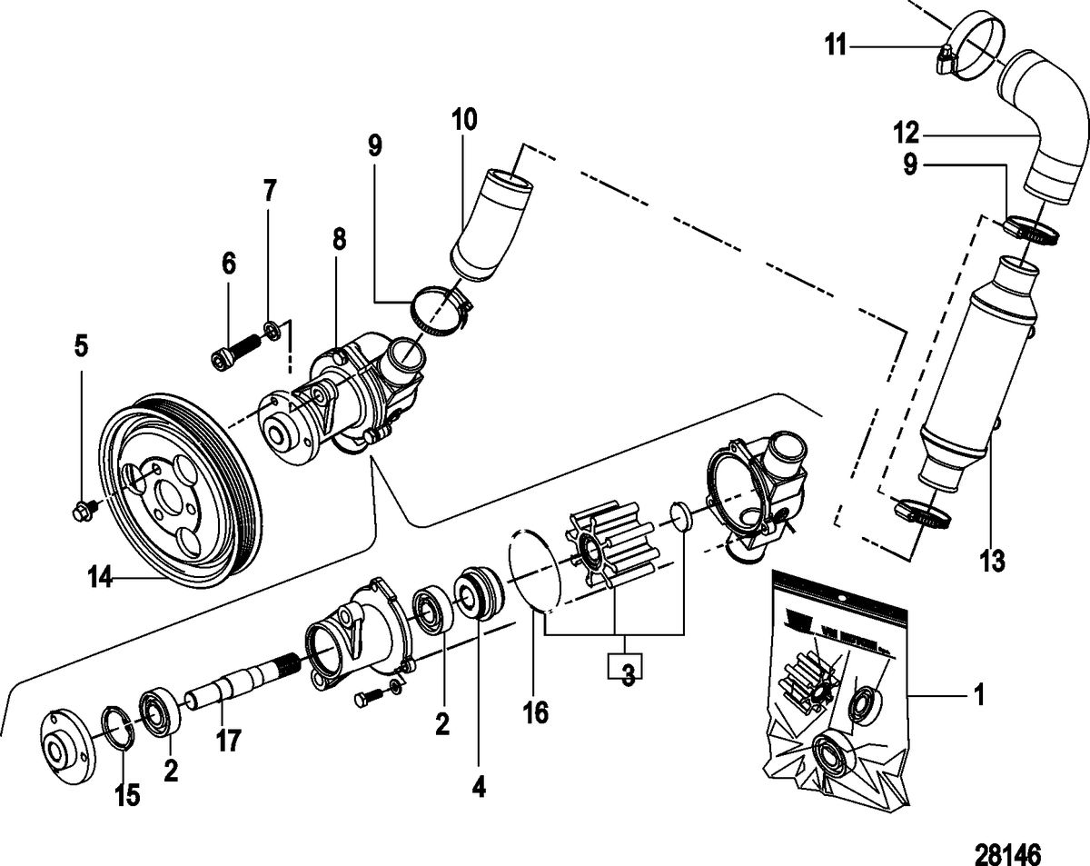MERCRUISER CUMMINS/MERCRUISER DIESEL (QSD-2.0L) Water Pump