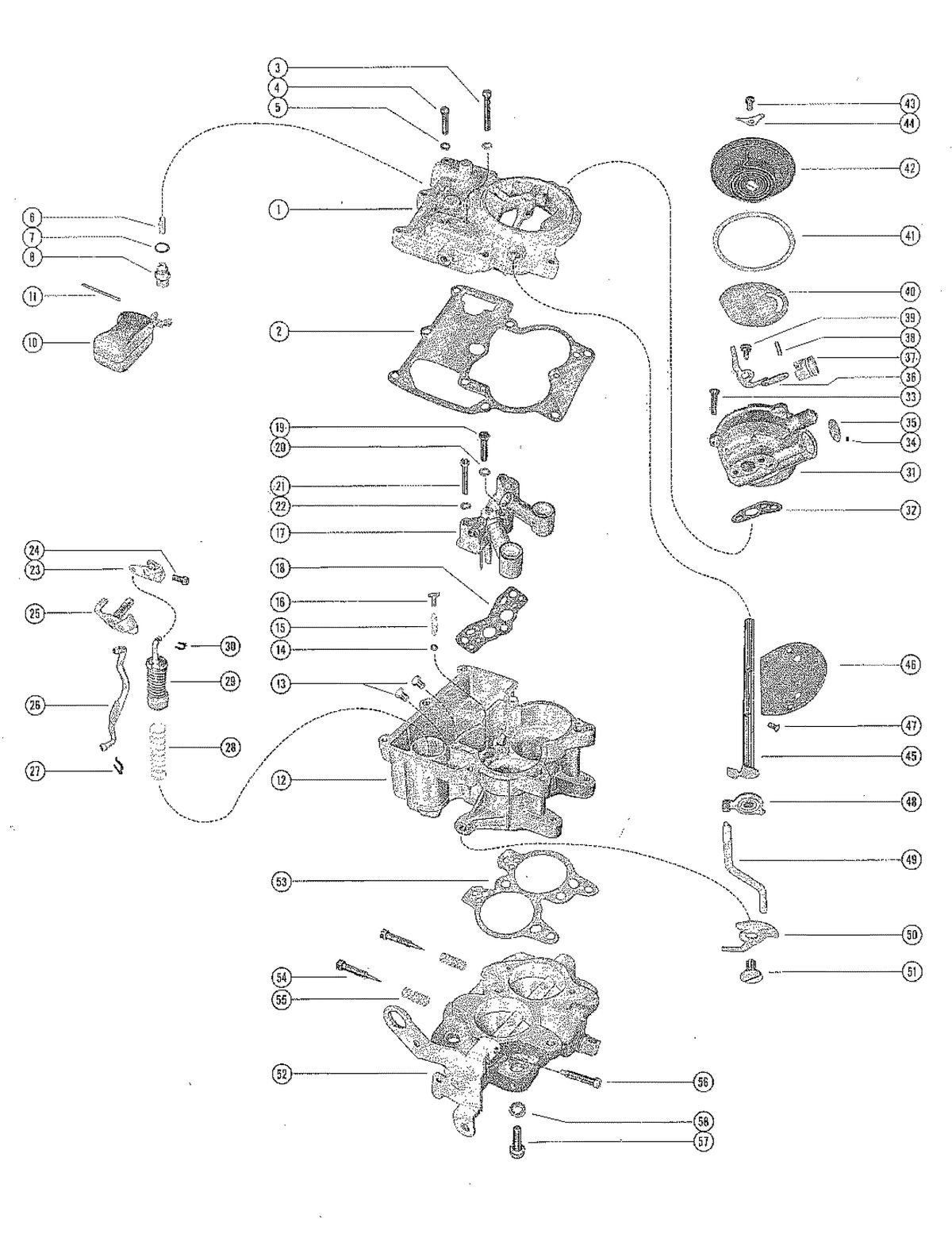 MERCRUISER 120 ENGINE CARBURETOR ASSEMBLY